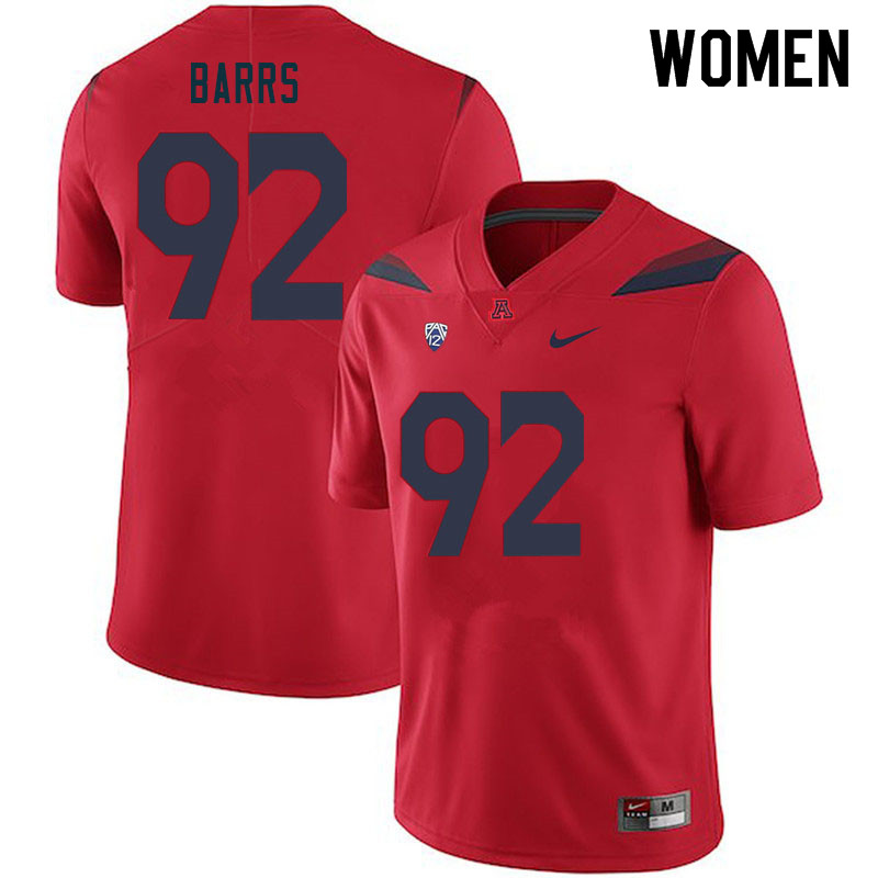 Women #92 Kyon Barrs Arizona Wildcats College Football Jerseys Sale-Red - Click Image to Close